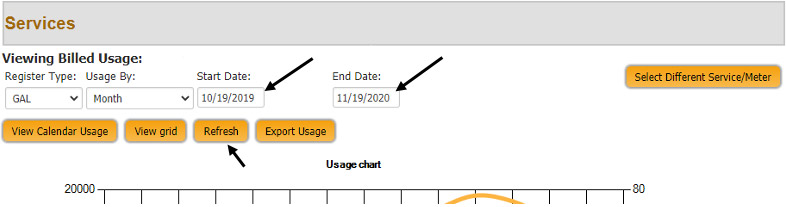 View Electric or Water Usage Screenshot