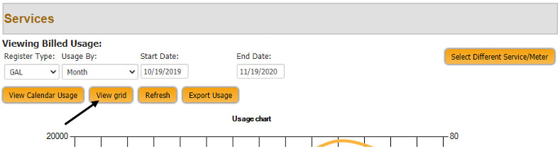 View Electric or Water Usage Screenshot