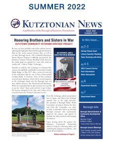 Front page of Summer 2022 Kutztonian News Newsletter