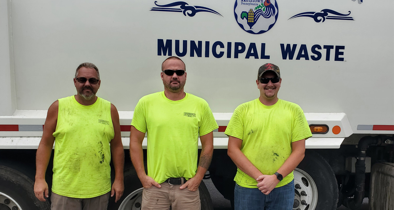 Refuse and Recycling Crew, left to right: Ricky Geisinger, Kirk Hoffman, Kyle Hess, and Matthew Christman