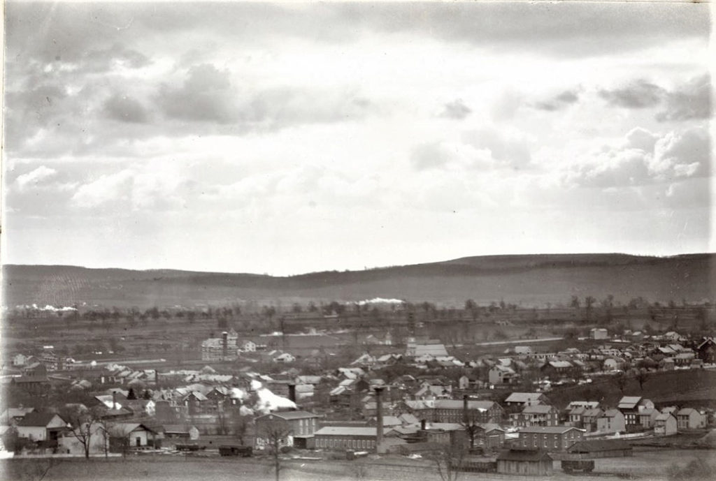 View from the “Hill Top,” late 1800s Borough of Kutztown, Pennsylvania